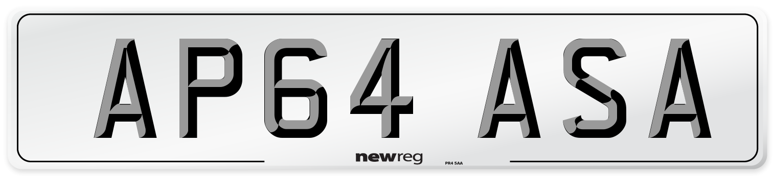 AP64 ASA Number Plate from New Reg